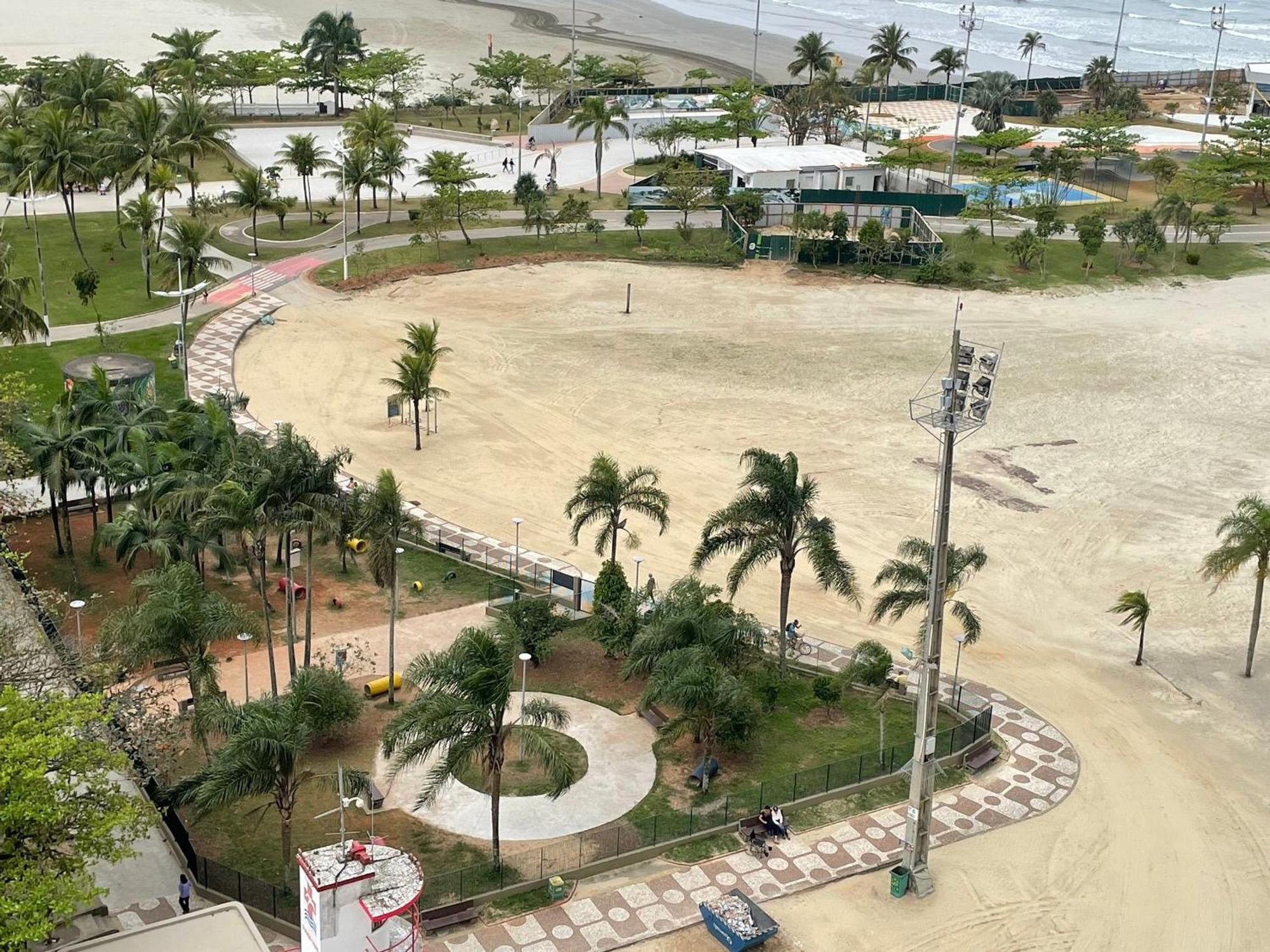 Ap Pe Na Areia Vista Parcial Mar Appartement Santos  Buitenkant foto